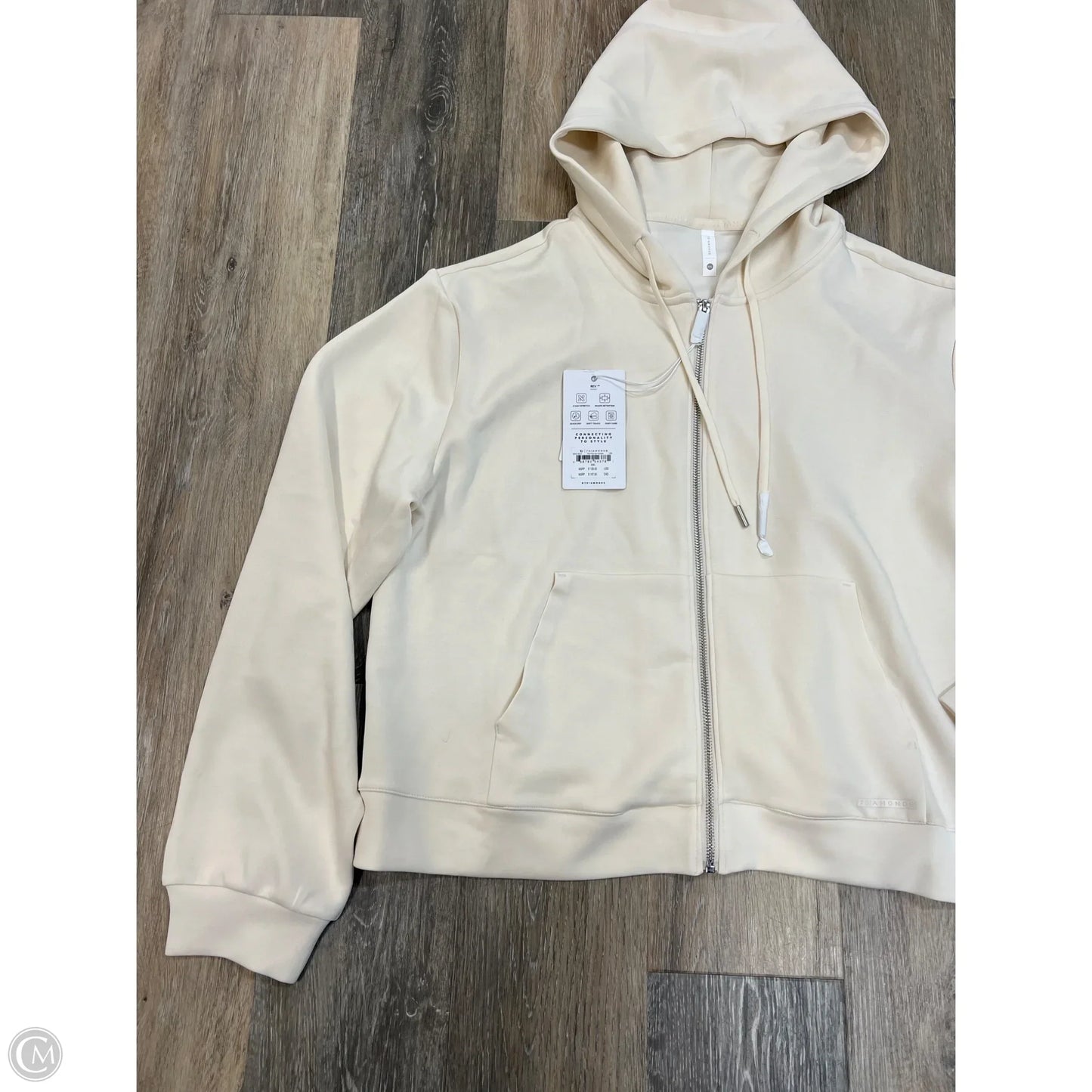 Athletic Sweatshirt Hoodie By 7 Diamonds In Cream, Size: Xxl