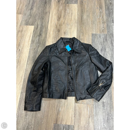Jacket Leather By Quince In Black, Size: S