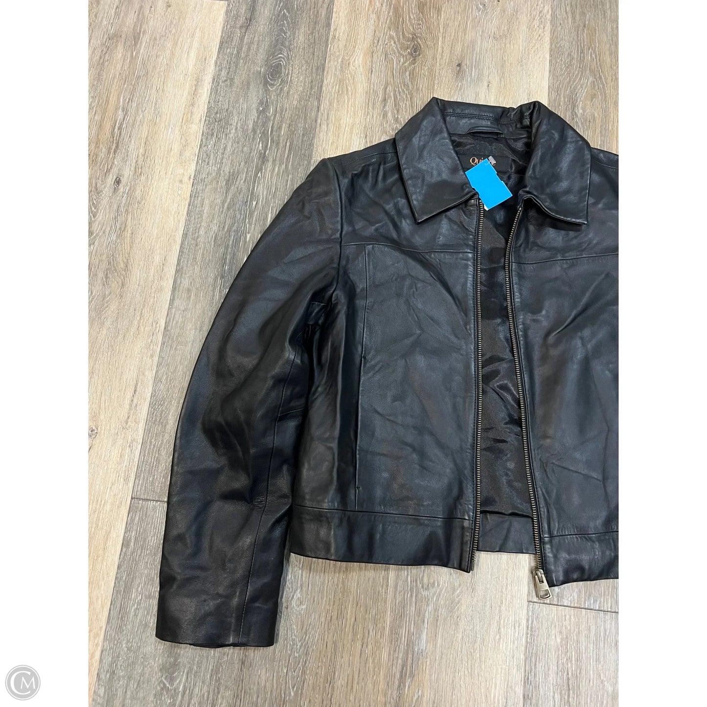 Jacket Leather By Quince In Black, Size: S