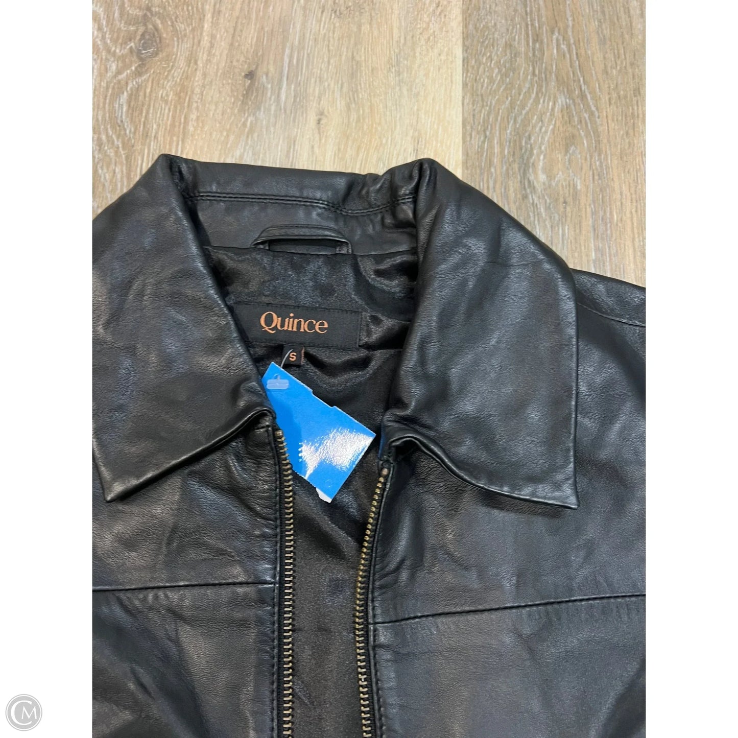 Jacket Leather By Quince In Black, Size: S