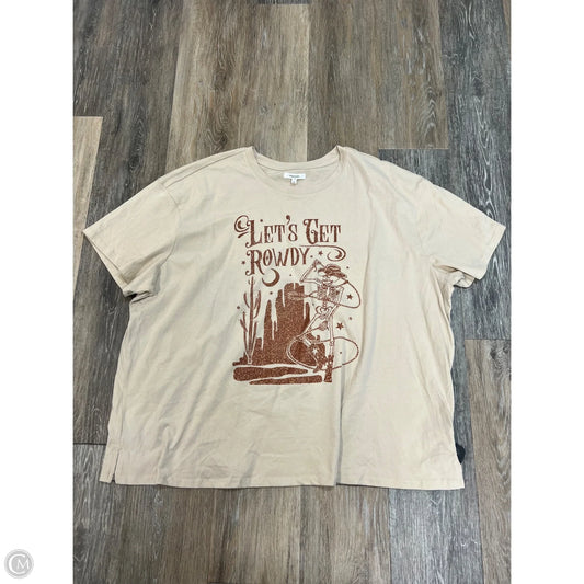 Top Short Sleeve By Maurices In Beige, Size: 2x