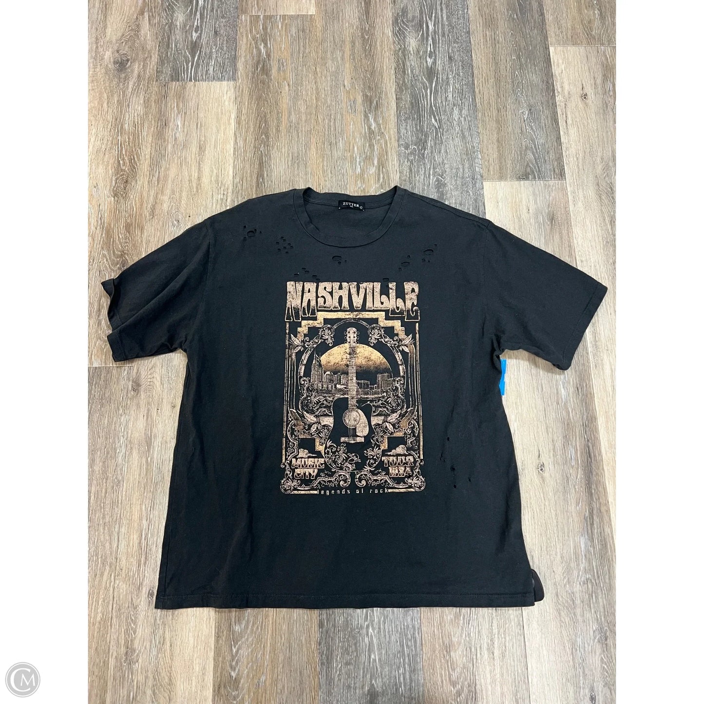 -Top Short Sleeve By Zutter In Black, Size: L