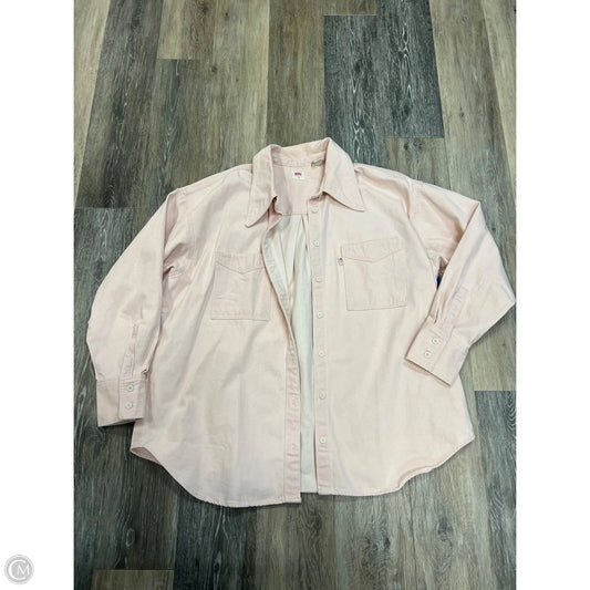Jacket Denim By Levis In Pink Denim, Size: Xl