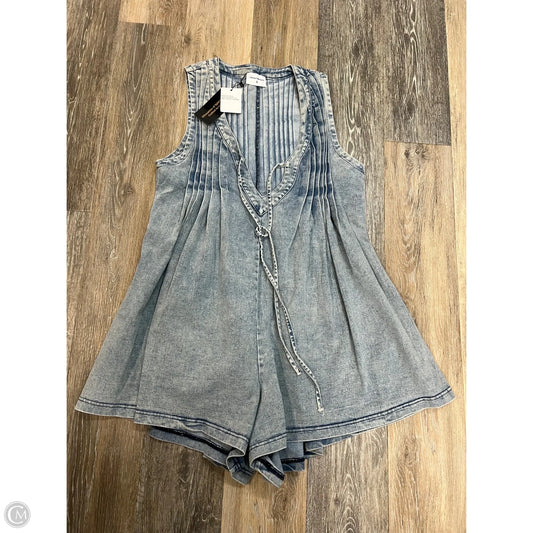 Romper By Natural Fiber Quality In Blue Denim, Size: S