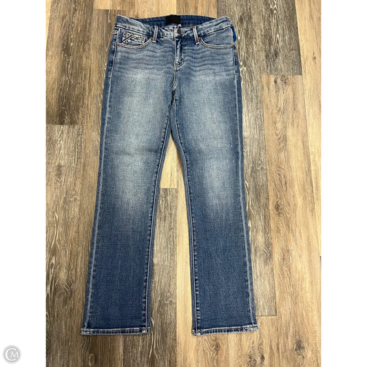 Jeans Straight By Buckle Black In Blue Denim, Size: 10