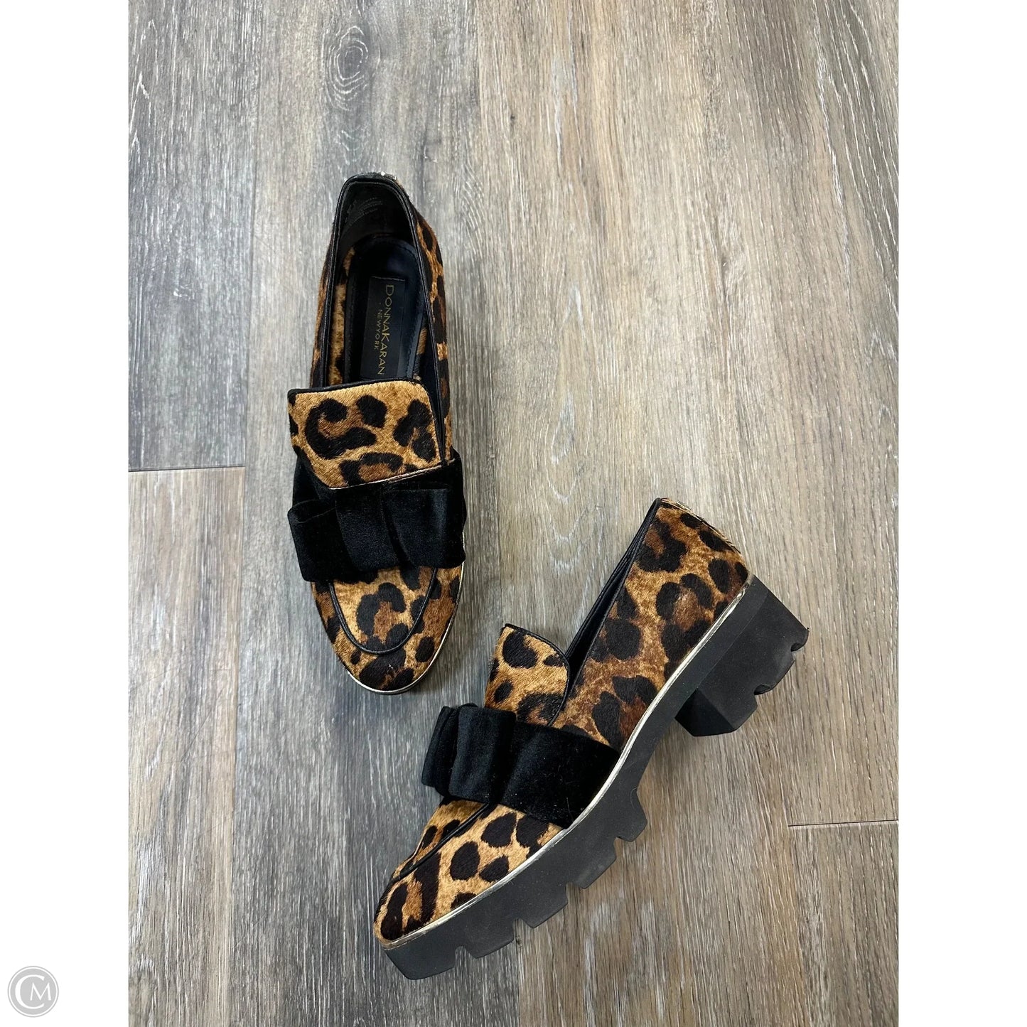 Shoes Heels Platform By Donna Karan In Animal Print, Size: 8