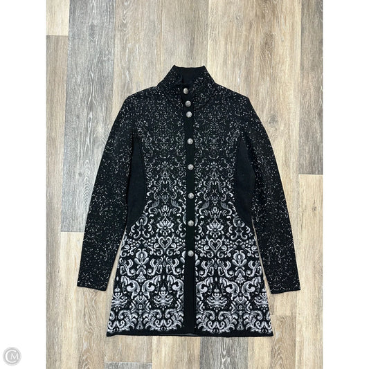 Sweater Cardigan By Icelandic Designs In Black & Grey, Size: S