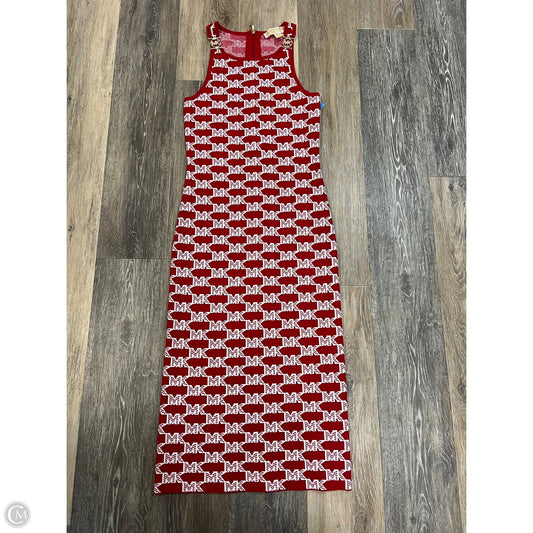 Dress Casual Midi By Michael By Michael Kors In Red & White, Size: S