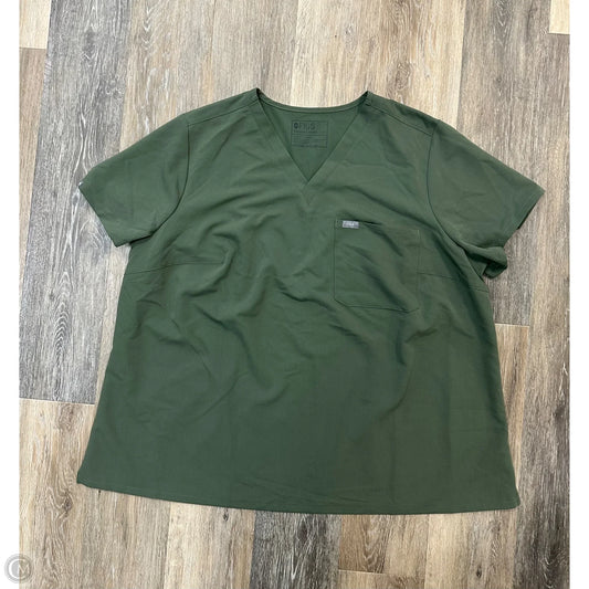 Athletic Top Short Sleeve By Figs In Green, Size: 4XL