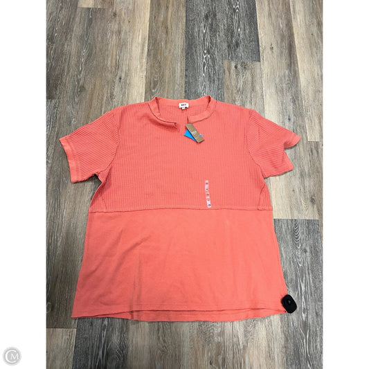 Top Short Sleeve By Bke In Coral, Size: Xxl