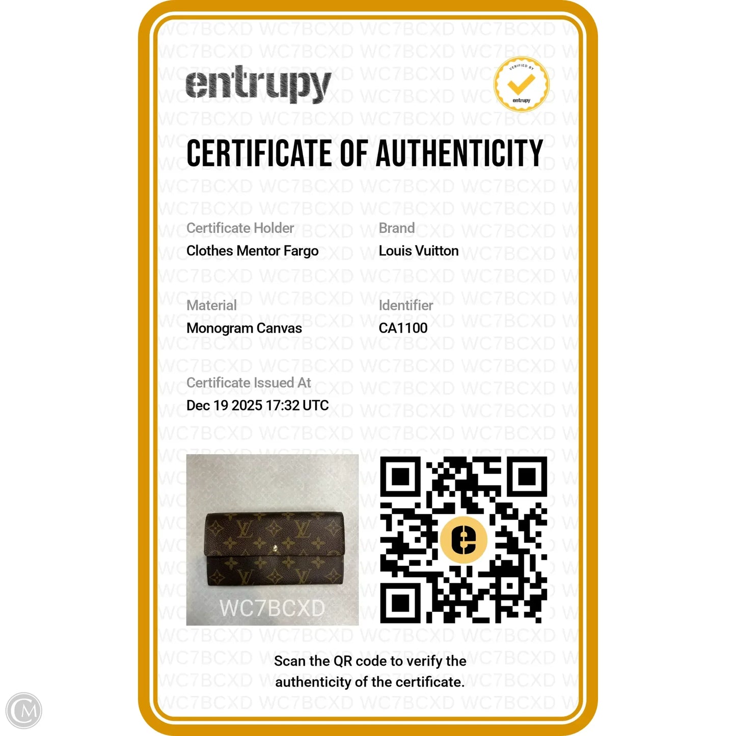 Wallet Luxury Designer By Louis Vuitton, Size: Medium