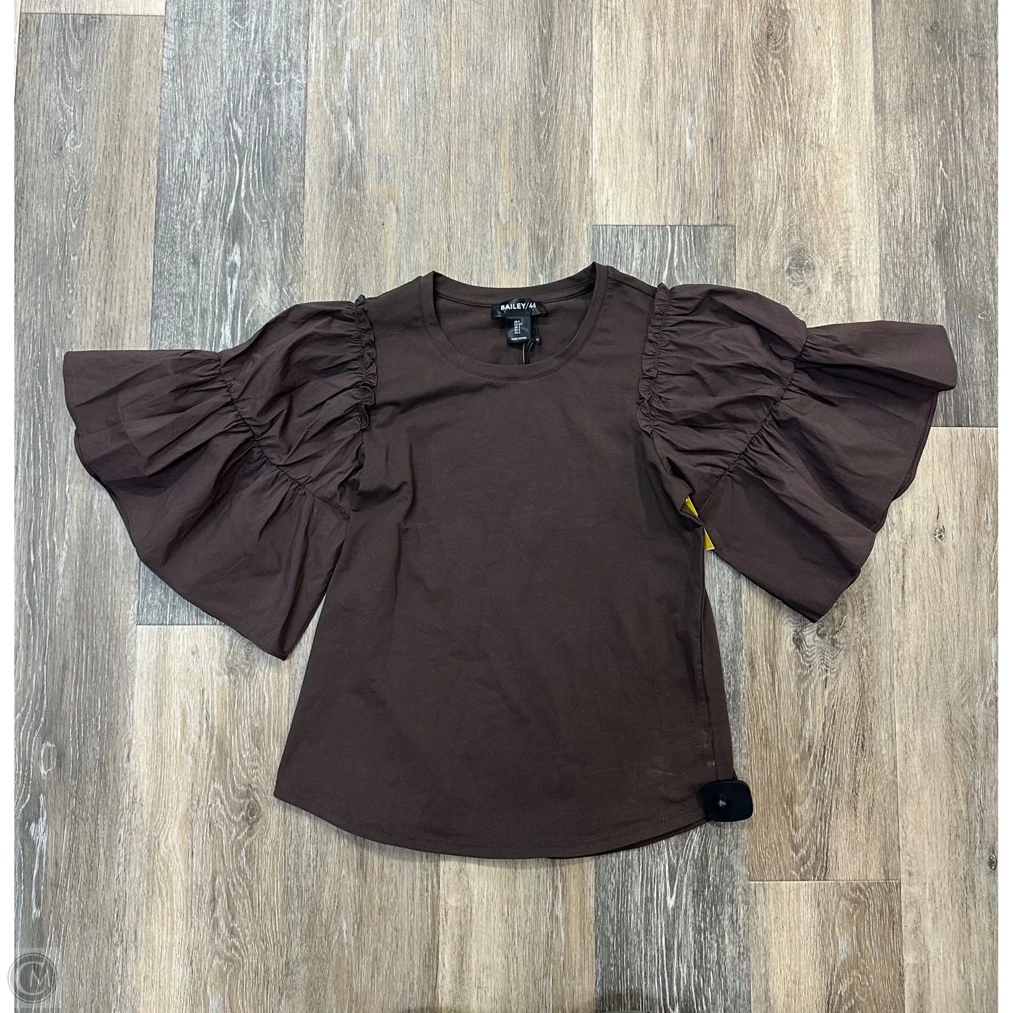 Blouse Short Sleeve By Bailey 44 In Brown, Size: S