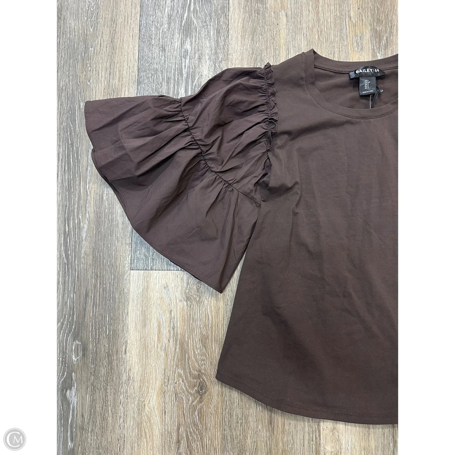 Blouse Short Sleeve By Bailey 44 In Brown, Size: S