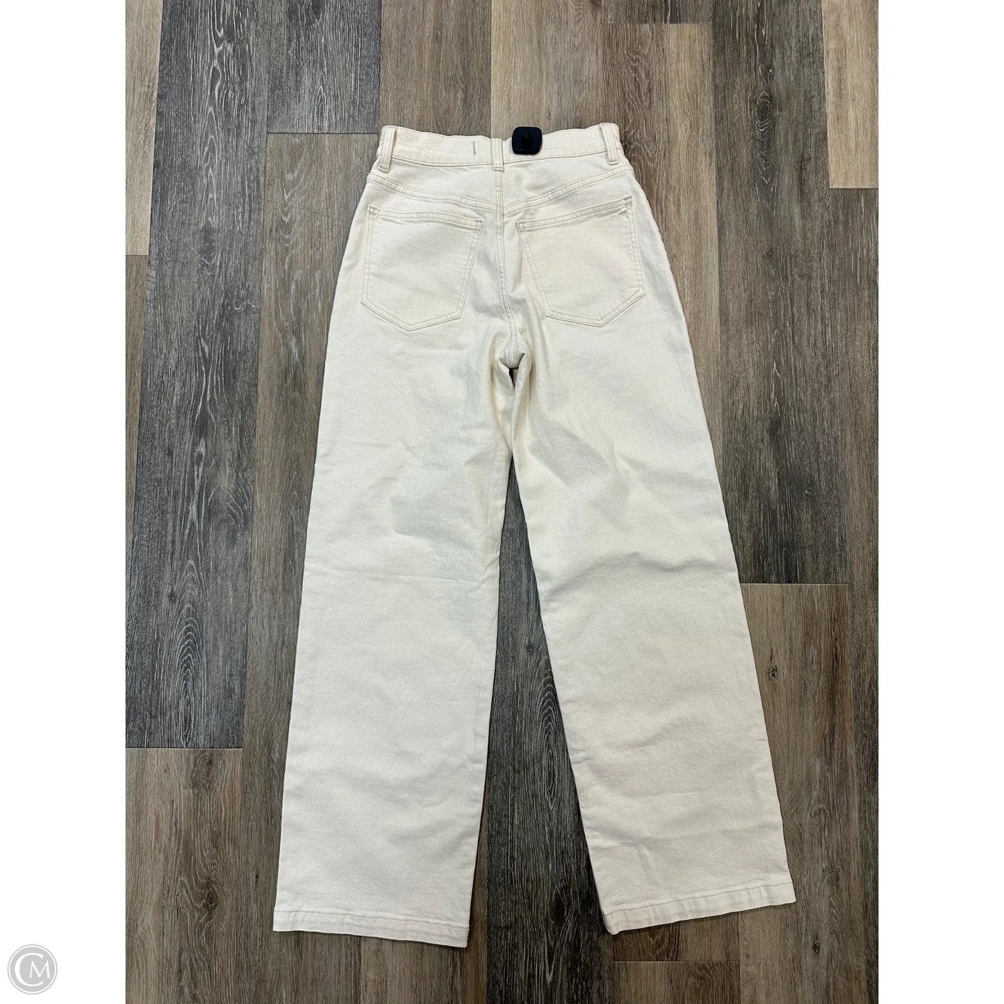 Jeans Wide Leg By Madewell In Cream Denim, Size: 1/25