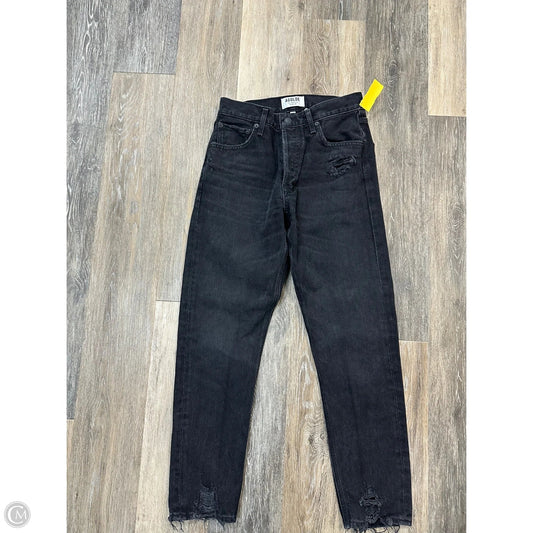 Jeans Straight By Agolde In Black Denim, Size: 2