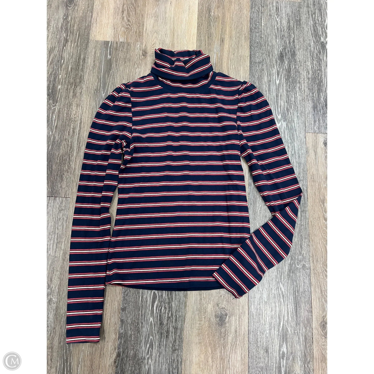 Top Long Sleeve By Evereve In Striped Pattern, Size: S