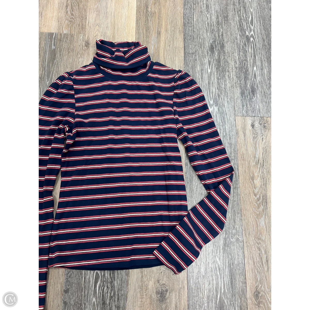Top Long Sleeve By Evereve In Striped Pattern, Size: S