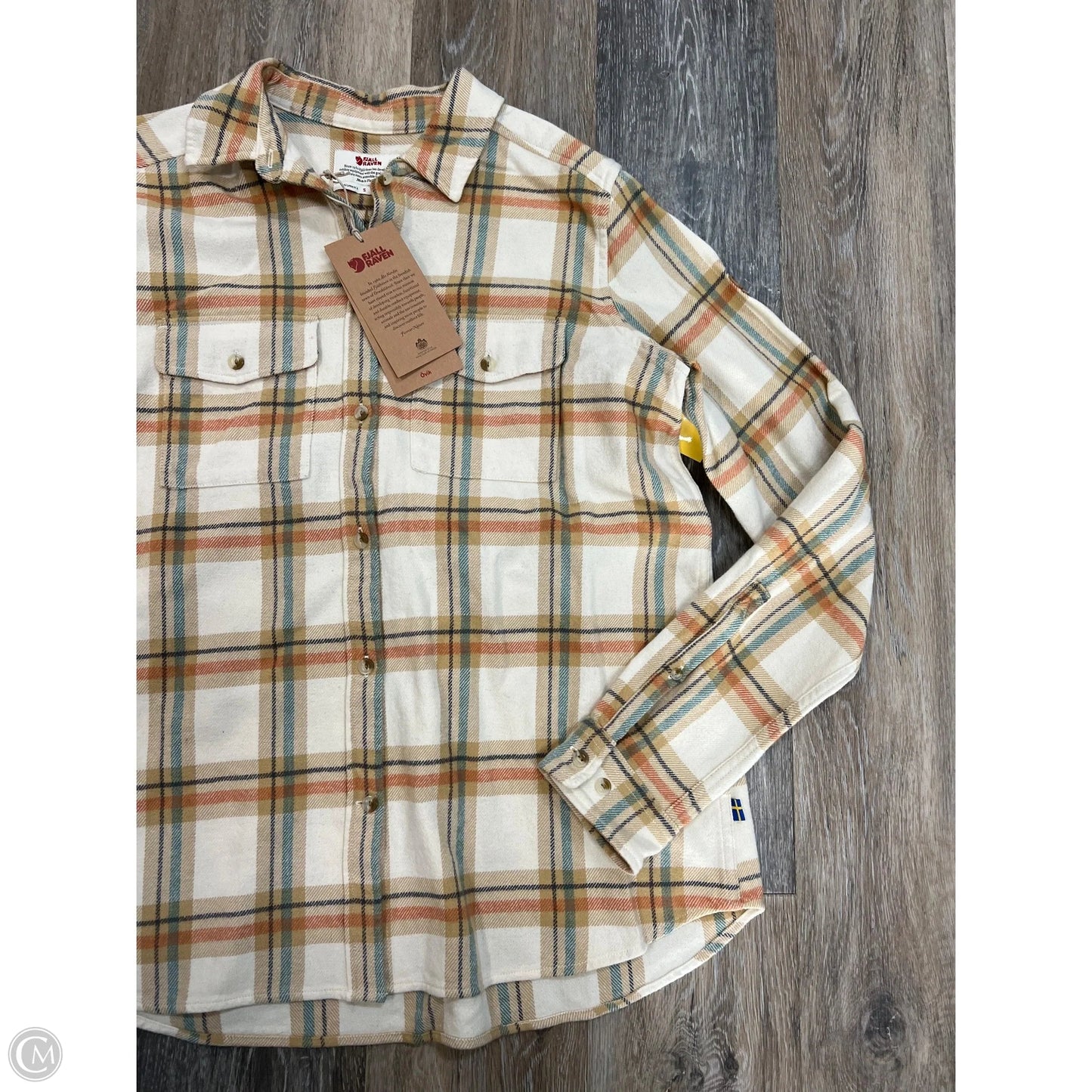 Blouse Long Sleeve By FJALL RAVEN In Plaid Pattern, Size: S