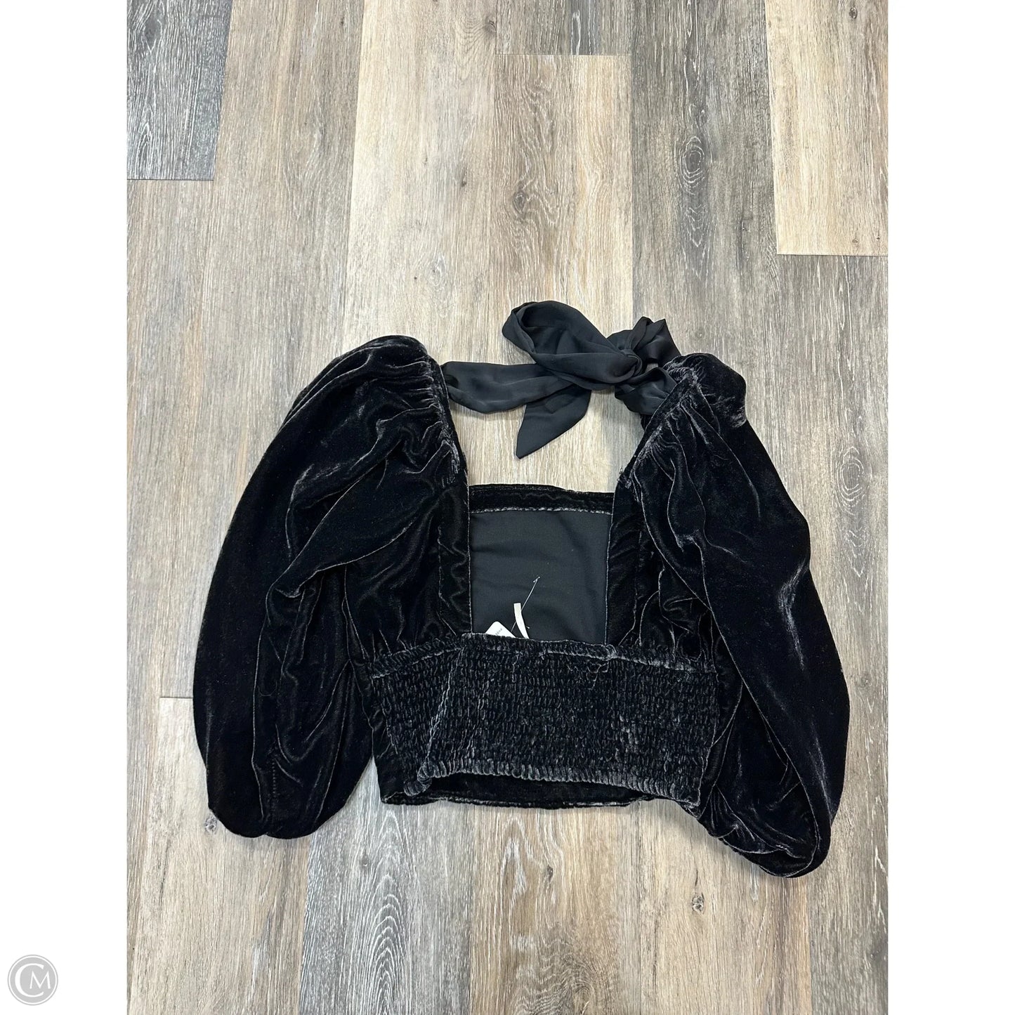 -Blouse Long Sleeve By Free People In Black, Size: S