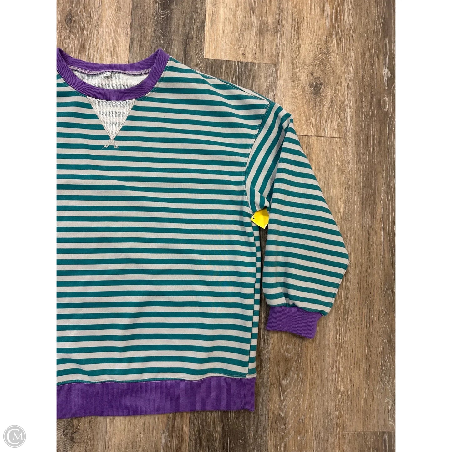 Sweatshirt Crewneck By Clothes Mentor In Striped Pattern, Size: L