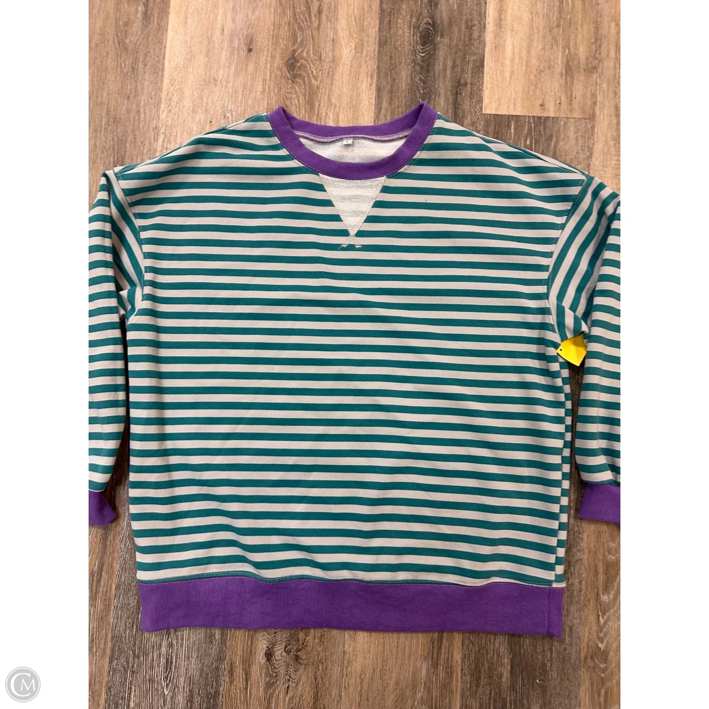 Sweatshirt Crewneck By Clothes Mentor In Striped Pattern, Size: L