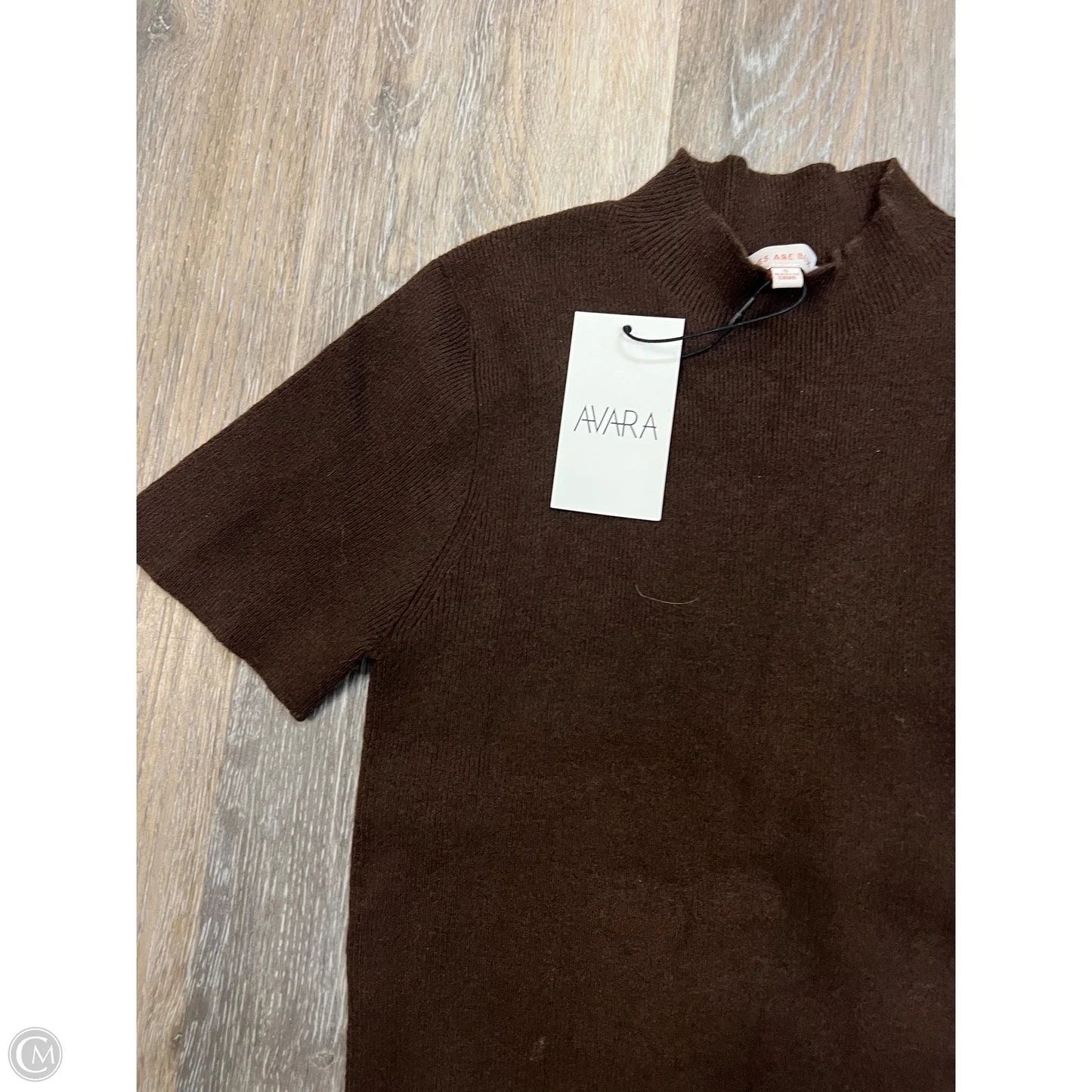 Top Short Sleeve Sweater By Skies Are Blue In Brown, Size: S