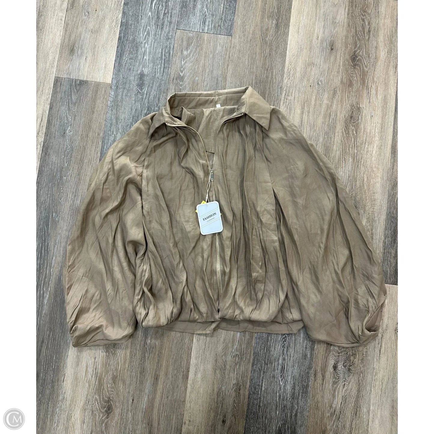 Jacket Shirt By Clothes Mentor In Tan, Size: S