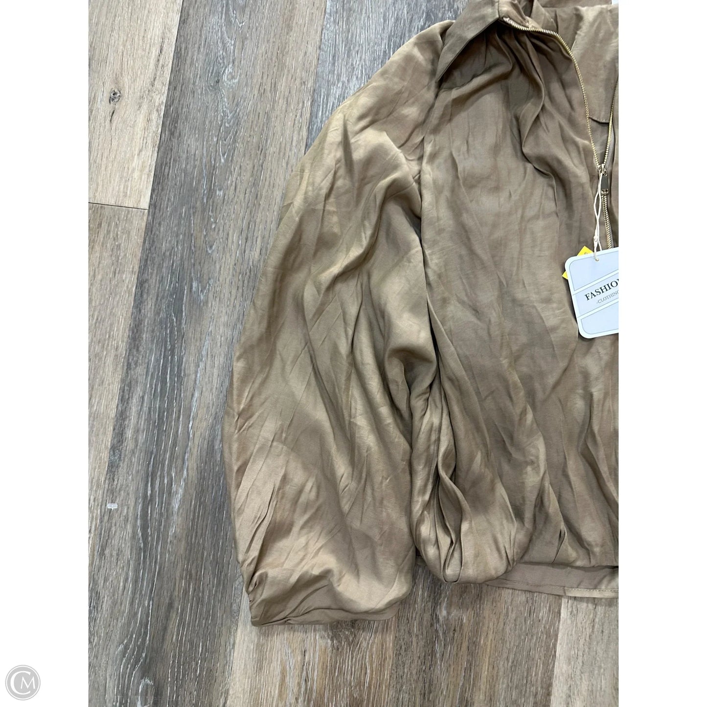 Jacket Shirt By Clothes Mentor In Tan, Size: S