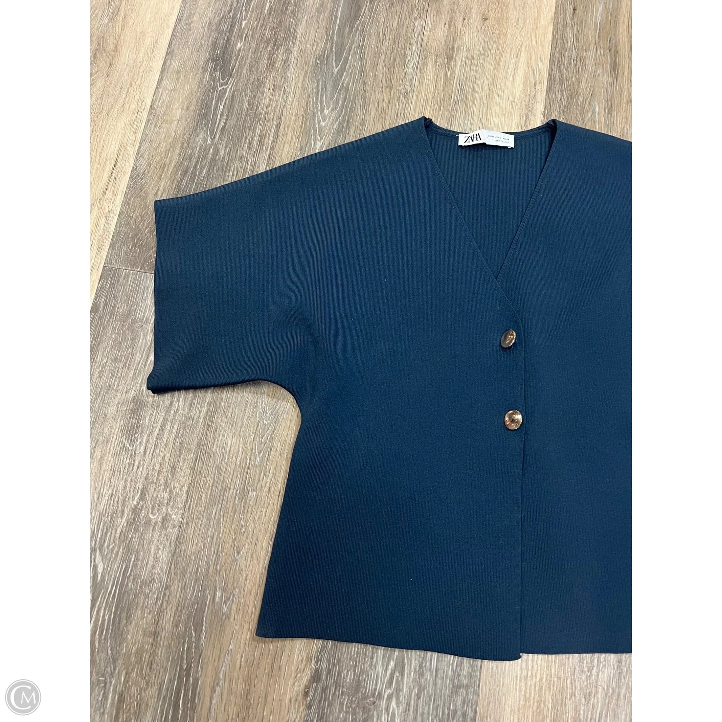 Sweater Short Sleeve By Zara In Blue, Size: M