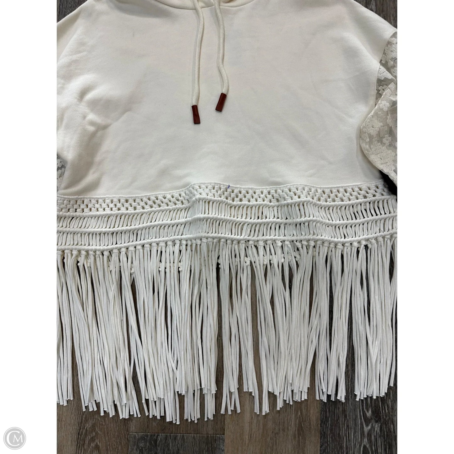 Sweatshirt Hoodie By Desigual In Cream, Size: S