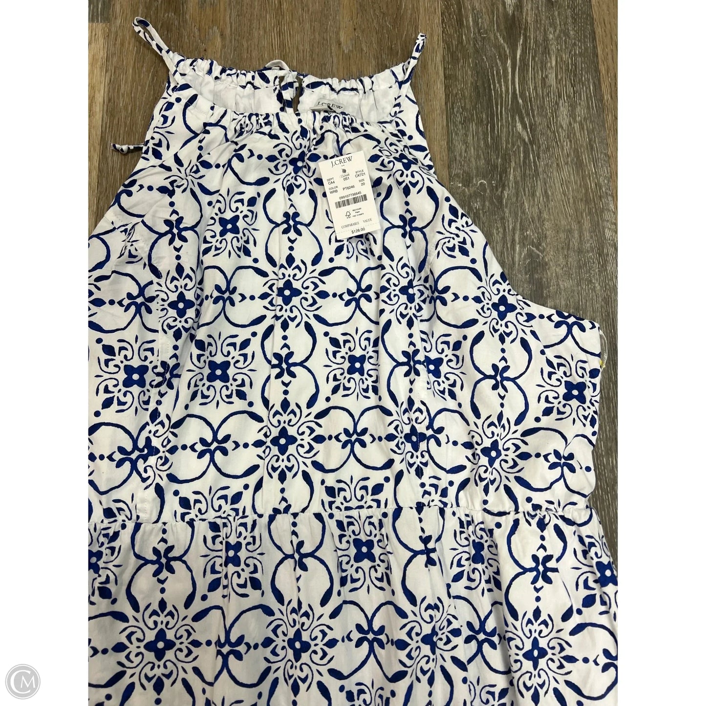-Dress Casual Maxi By J. Crew In Blue & White, Size: 20