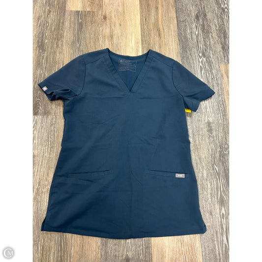 Scrub Top Short Sleeve By Figs In Blue, Size: Xs