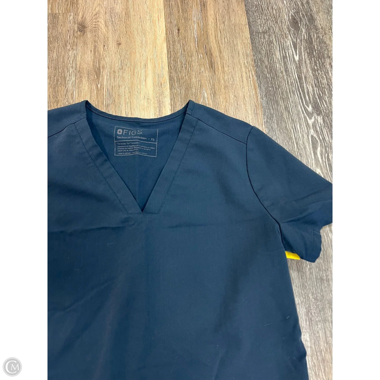 Scrub Top Short Sleeve By Figs In Blue, Size: Xs