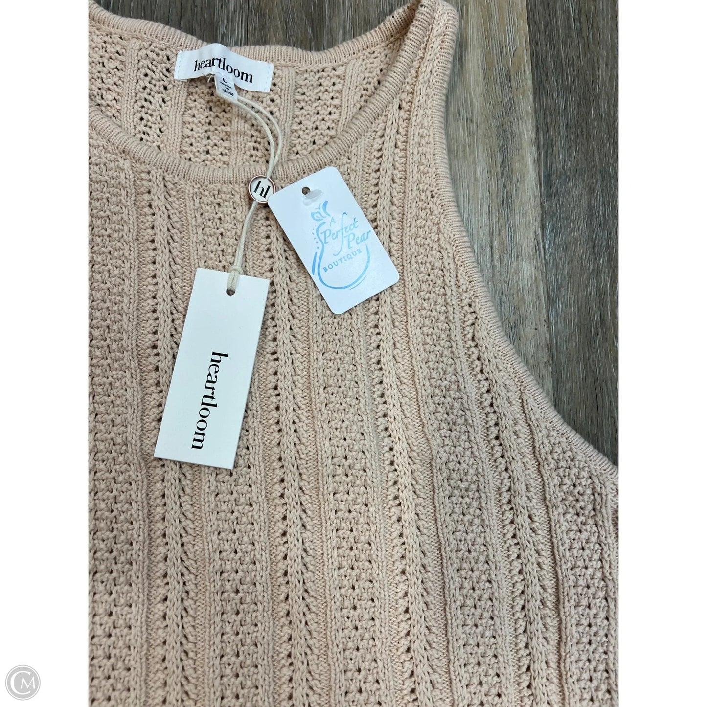 Top Sleeveless By Heartloom In Tan, Size: L