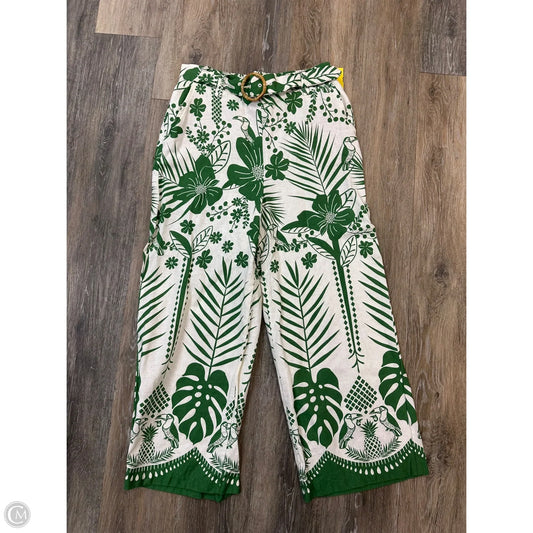 Pants Cropped By Sigrid Olsen In Green & White, Size: M