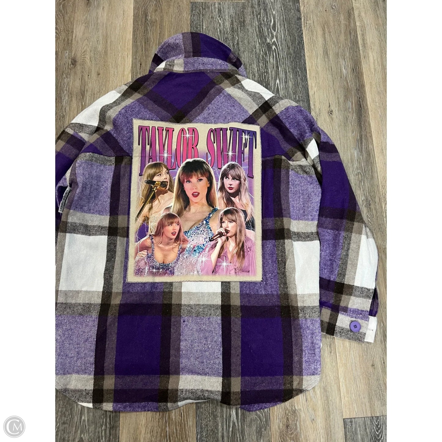 Jacket Shirt By Timing In Plaid Pattern, Size: L