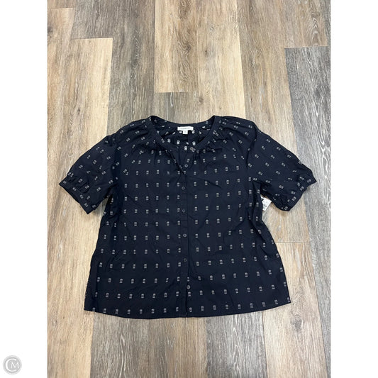 Blouse Short Sleeve By Evereve In Navy, Size: M
