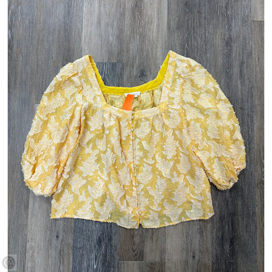 Blouse Long Sleeve By Anthropologie In Yellow, Size: S