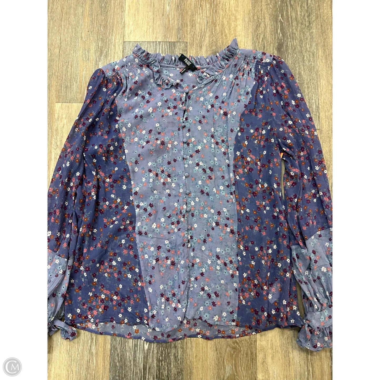 Blouse Long Sleeve By Paige In Purple, Size: M