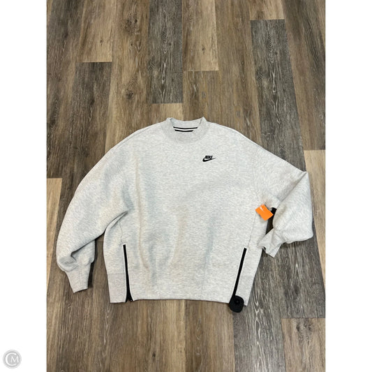 Athletic Sweatshirt Crewneck By Nike Apparel In Grey, Size: S