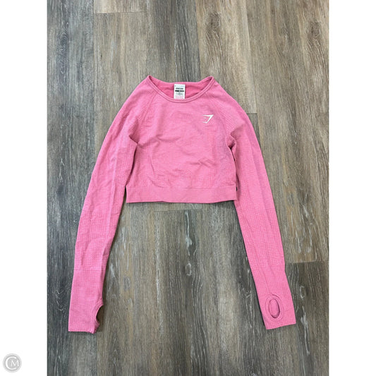 Athletic Top Long Sleeve Crewneck By Gym Shark In Pink, Size: S