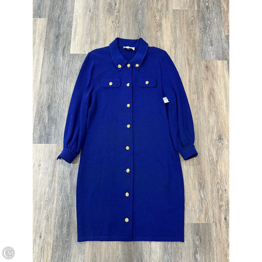 Sweater Cardigan Luxury Designer By St John Collection In Blue, Size: 14