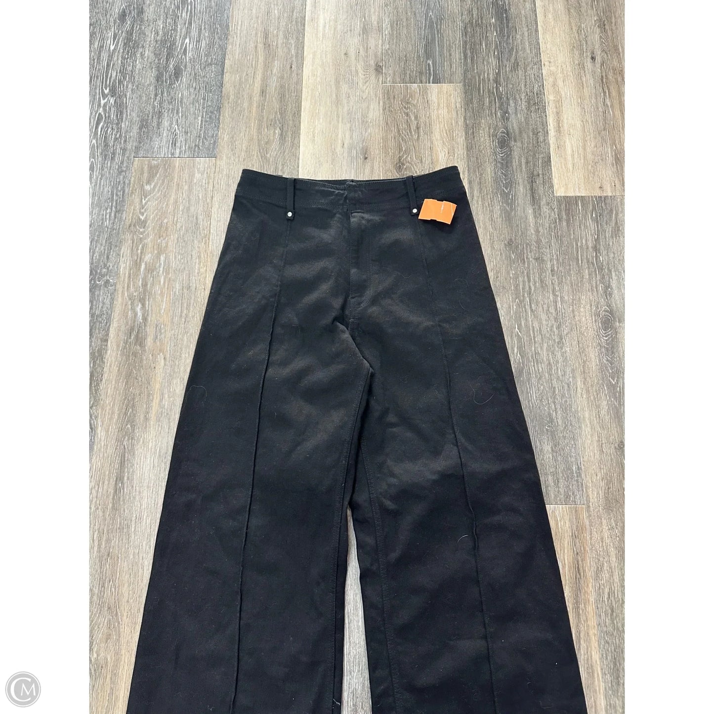 Jeans Wide Leg By Zara In Black Denim, Size: 10