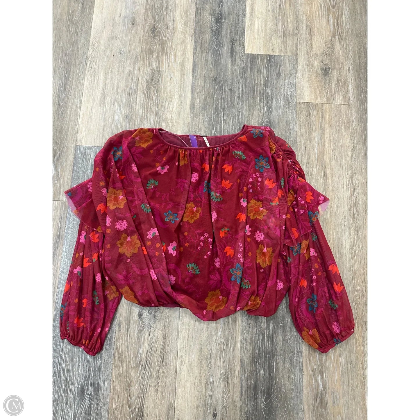 Blouse Long Sleeve By Free People In Floral Print, Size: Xs