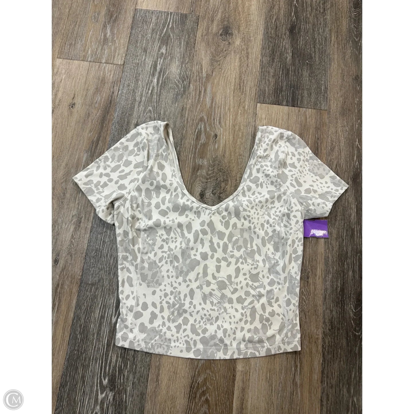 Athletic Top Short Sleeve By Lululemon In Animal Print, Size: M