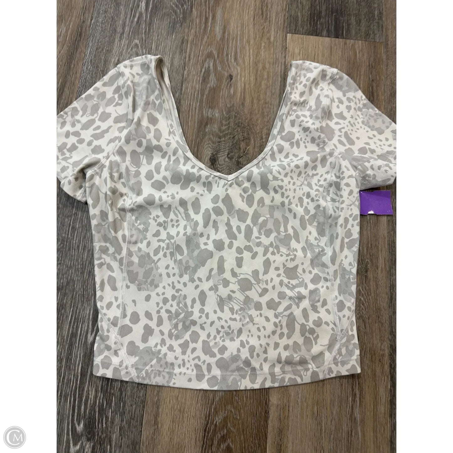 Athletic Top Short Sleeve By Lululemon In Animal Print, Size: M