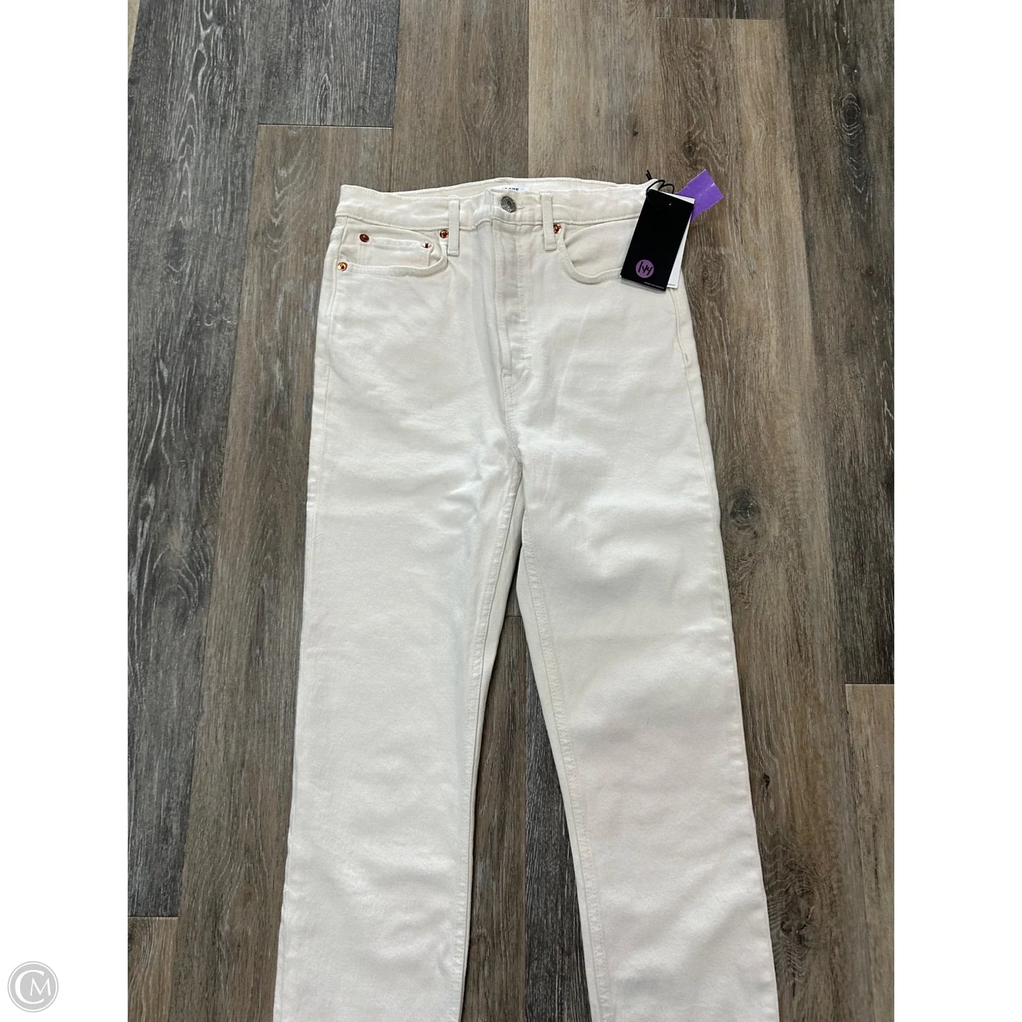Jeans Straight By RE/DONE In Cream Denim, Size: 6