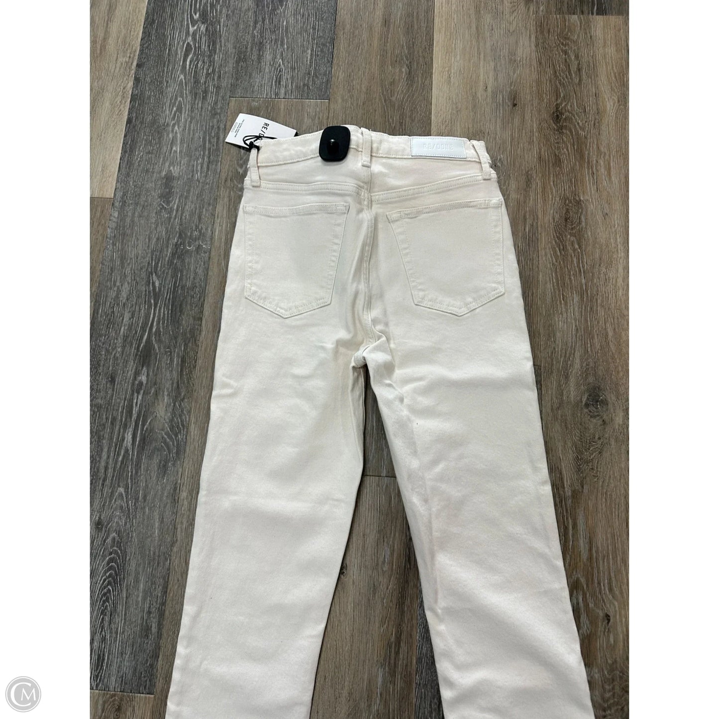 Jeans Straight By RE/DONE In Cream Denim, Size: 6