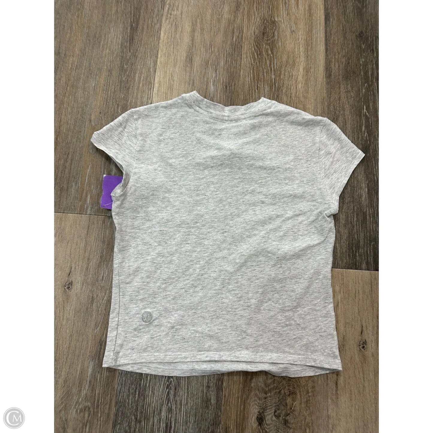 Athletic Top Short Sleeve By Lululemon In Grey, Size: Xs
