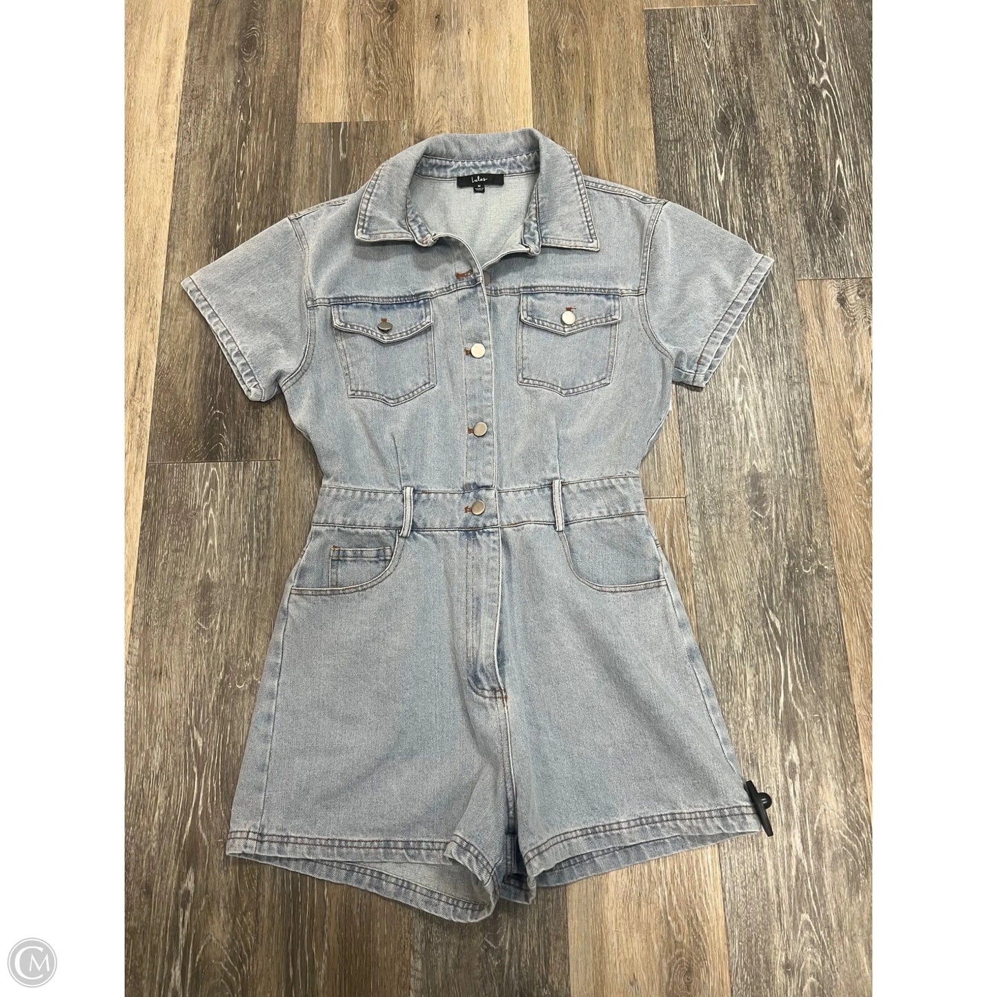 Romper By Lulus In Blue Denim, Size: M